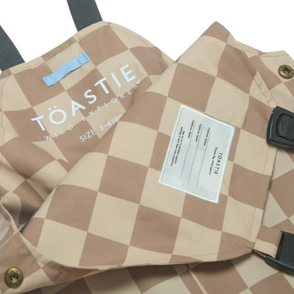 Toastie All Season Waterproof Dungaree - Caramel Checkerboard