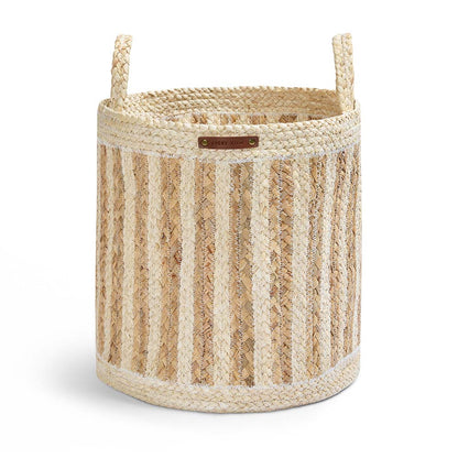 Avery Row Maize Stripe Storage Basket Set Of 3 - Natural