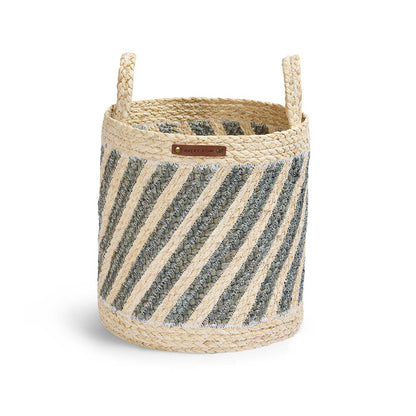 Avery Row Maize Stripe Storage Basket Set Of 3 - Natural