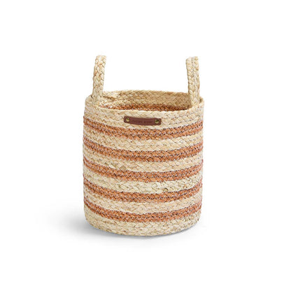 Avery Row Maize Stripe Storage Basket Set Of 3 - Natural