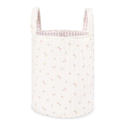 Avery Row Large Quilted Storage Basket - Anemone / Pink Check