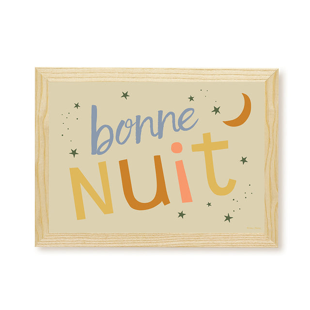 Hibou Design Bonne Nuit Art Print - Sand