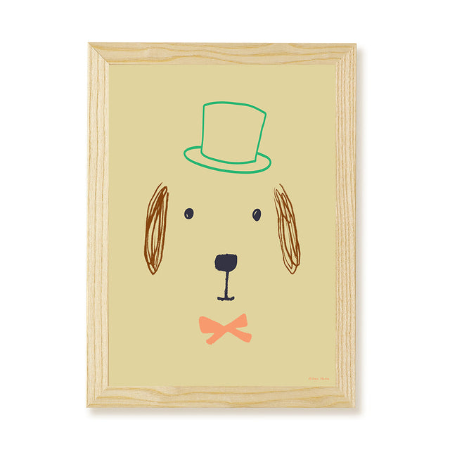 Hibou Design Bruno Dog Art Print - Hay