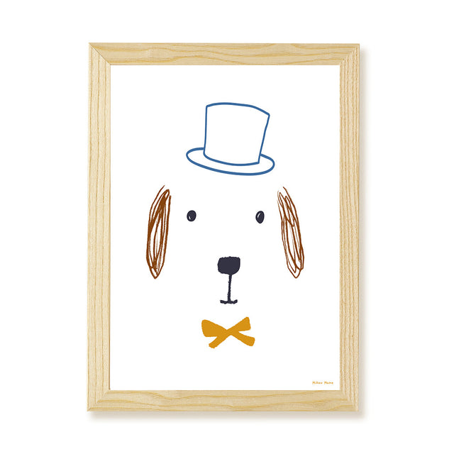 Hibou Design Bruno Dog Art Print - White