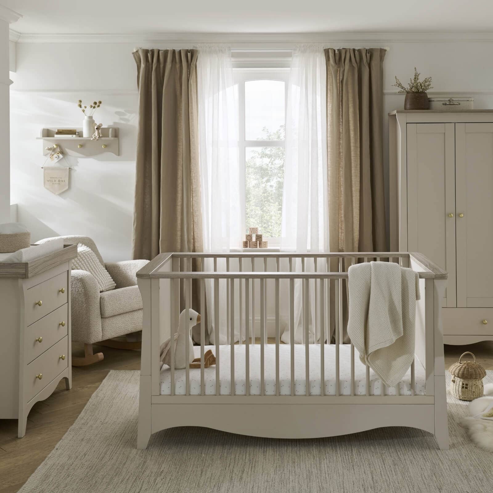 Cuddleco Clara Piece Nursery Furniture Set Cashmere Ash