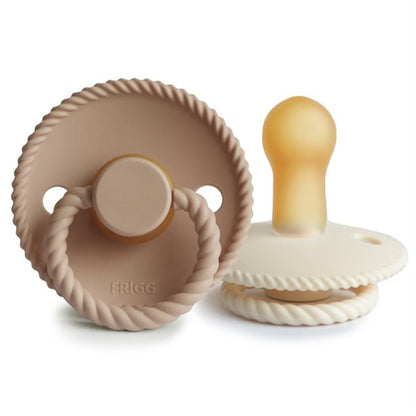 Frigg Rope Latex Pacifiers 2 Pack - Cream/Croissant
