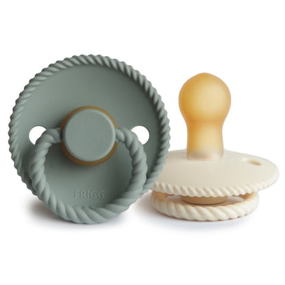 Frigg Rope Latex Pacifiers 2 Pack - Cream/Sage