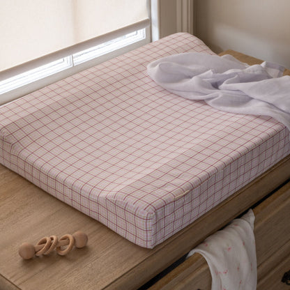 Avery Row Baby Changing Mat - Pink Check