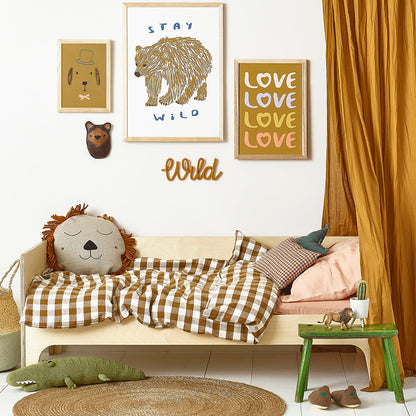 Hibou Design Love Art Print - Olive
