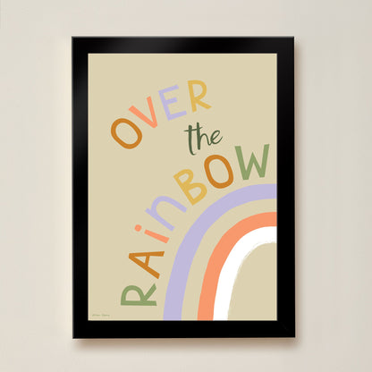 Hibou Design Over The Rainbow Art Print - Sand