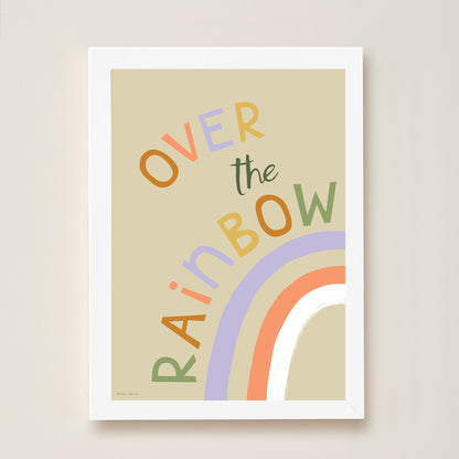 Hibou Design Over The Rainbow Art Print - Sand