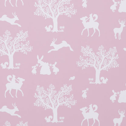 Hibou Design Enchanted Wood Wallpaper - Peony Pink