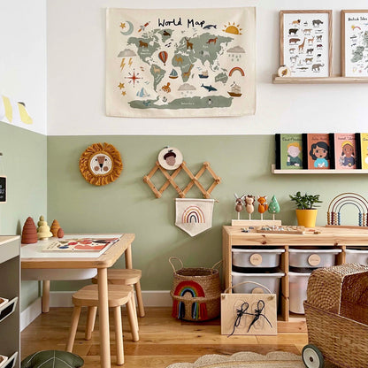 Kid Of The Village World Map Wall Hanging - Large