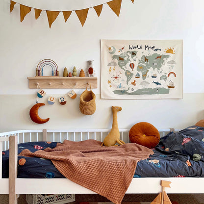 Kid Of The Village World Map Wall Hanging - Large