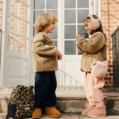 Liewood Andreas Pile Bear Backpack - Mega leo / Oat mix