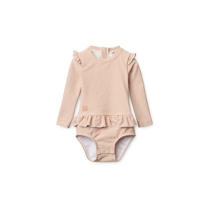 Liewood Baby Sille Seersucker Swimsuit - Pale Tuscany / Creme De La Creme