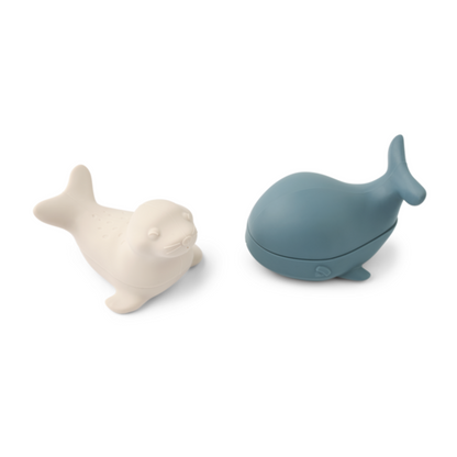 Liewood Duncan Arctic Silicone Bath Toys - Whale blue / Sandy