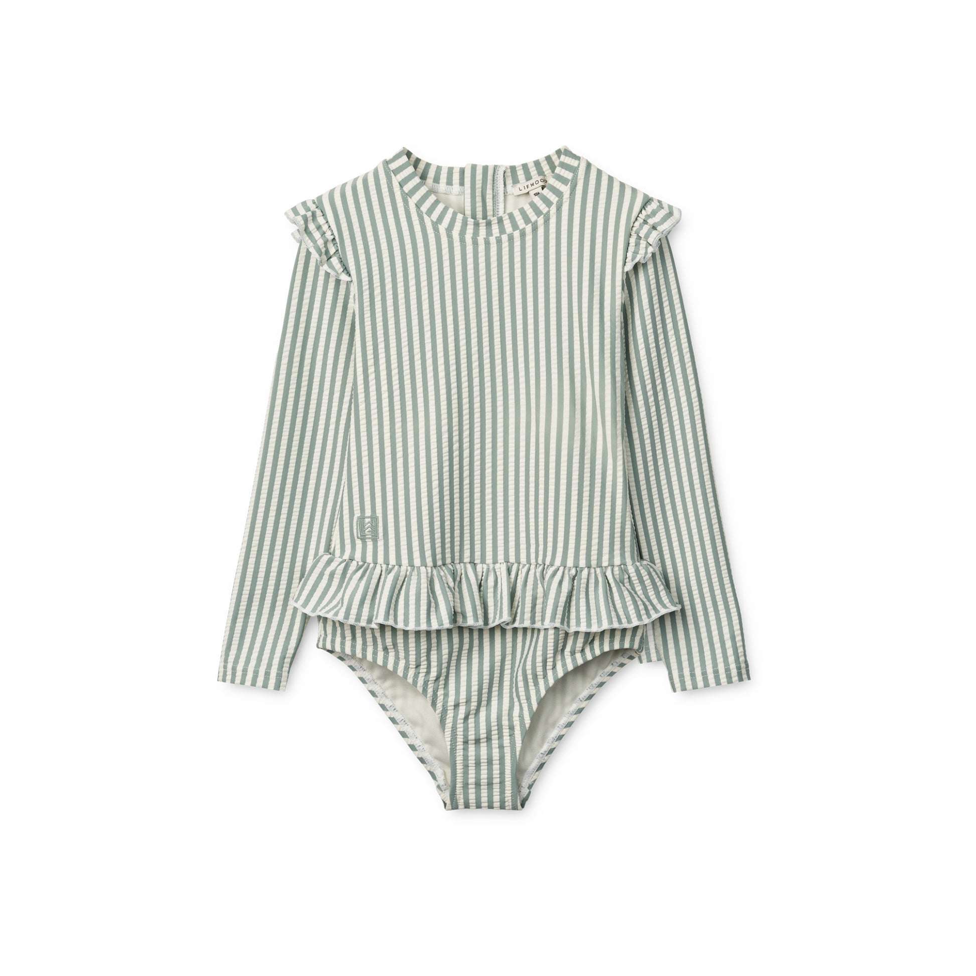 Liewood Sille Baby Seersucker Swimsuit - Peppermint / Creme De La Creme