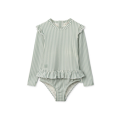 Liewood Sille Baby Seersucker Swimsuit - Peppermint / Creme De La Creme