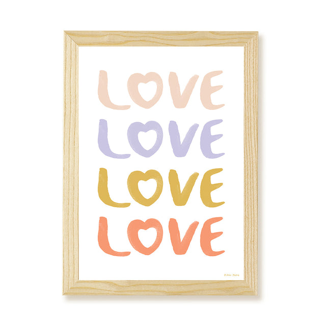 Hibou Design Love Art Print - White