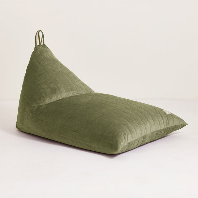 Nobodinoz Essaouira Velvet Beanbag - Olive Green