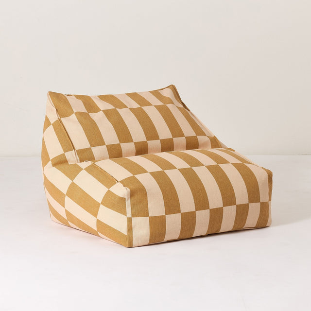 Nobodinoz Vibes Armchair Beanbag - Mustard And Sand Tiles