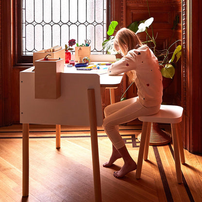 Oeuf NYC Square Stool - White/Birch