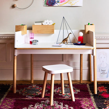 Oeuf NYC Square Stool - White/Birch