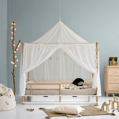 Oliver Furnitue Camp bed canopy Sahara In Organic Sheer White Muslin