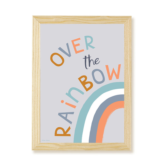 Hibou Design Over The Rainbow Art Print - Blue