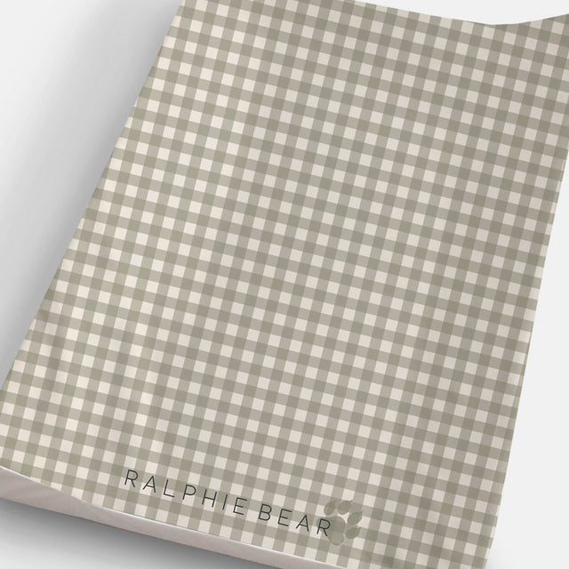Ralphie Bear Anti Roll Wedge Changing Mat - Gingham Sage