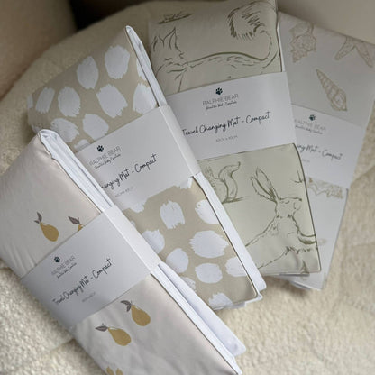 Ralphie Bear Baby Changing Compact Travel Mat - Scallop