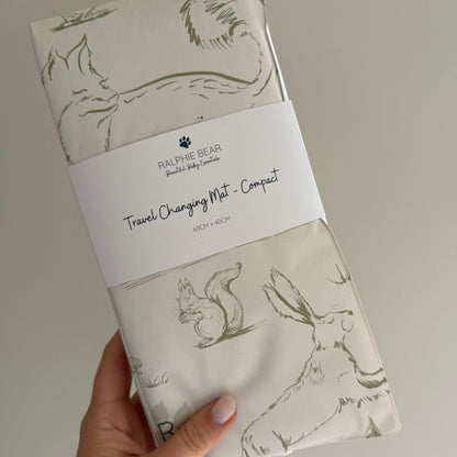 Ralphie Bear Baby Changing Compact Travel Mat - Woodland