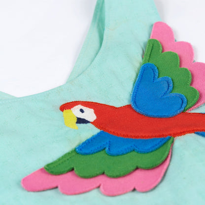 Frugi Phebe Party Dress - Spring Mint / Macaw