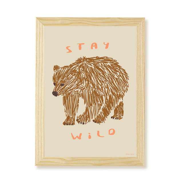 Hibou Design Stay Wild Art Print - Taupe