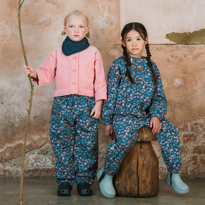 Toastie Waterproof Packable Puddlesuit - Floral Blue Rose Garden