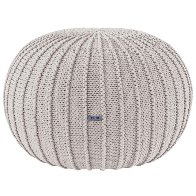 Zuri House Large Knitted Pouffe - Oatmeal