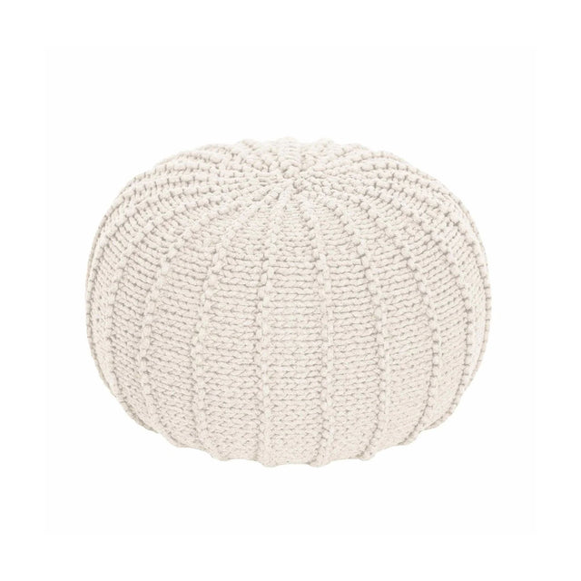 Zuri House Medium Knitted Pouffe - Ivory