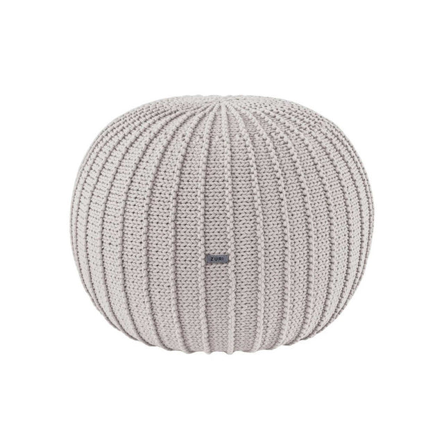 Zuri House Medium Knitted Pouffe - Oatmeal