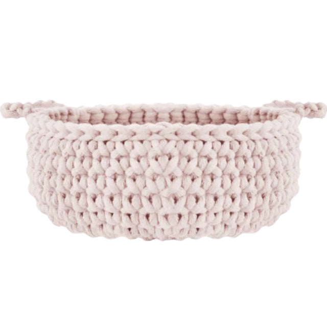 Zuri House Small Flat Basket - Pale Pink