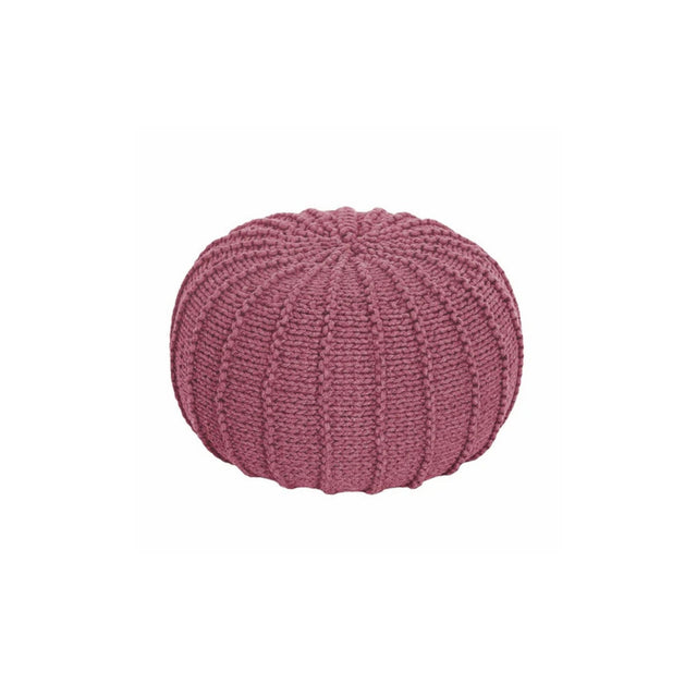 Zuri House Small Knitted Pouffe - Old Rose