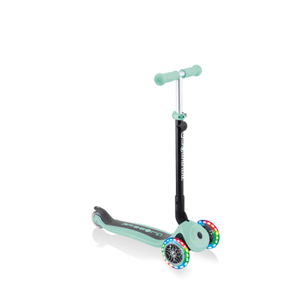 Globber Go Up Foldable Scooter With Lights - Pastel Mint