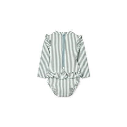 Liewood Baby Sille Seersucker Swimsuit - Peppermint / Creme De La Creme