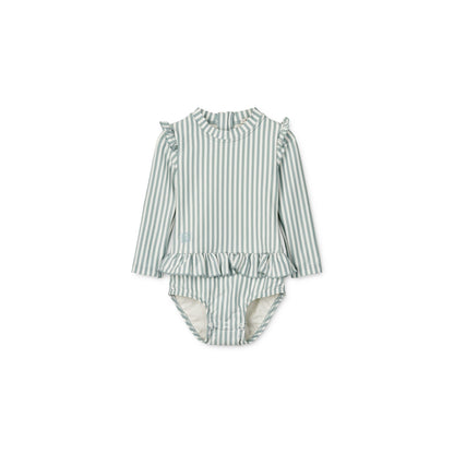 Liewood Baby Sille Seersucker Swimsuit - Peppermint / Creme De La Creme