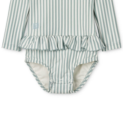 Liewood Baby Sille Seersucker Swimsuit - Peppermint / Creme De La Creme
