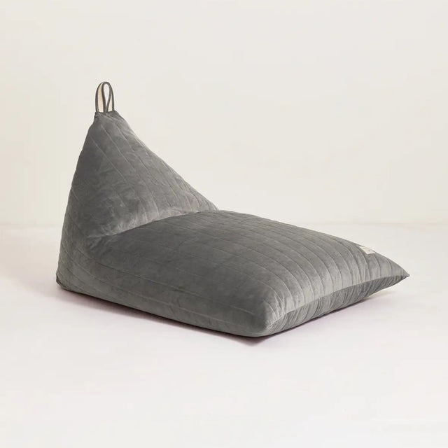 Nobodinoz Essaouira Velvet Beanbag - Slate Grey