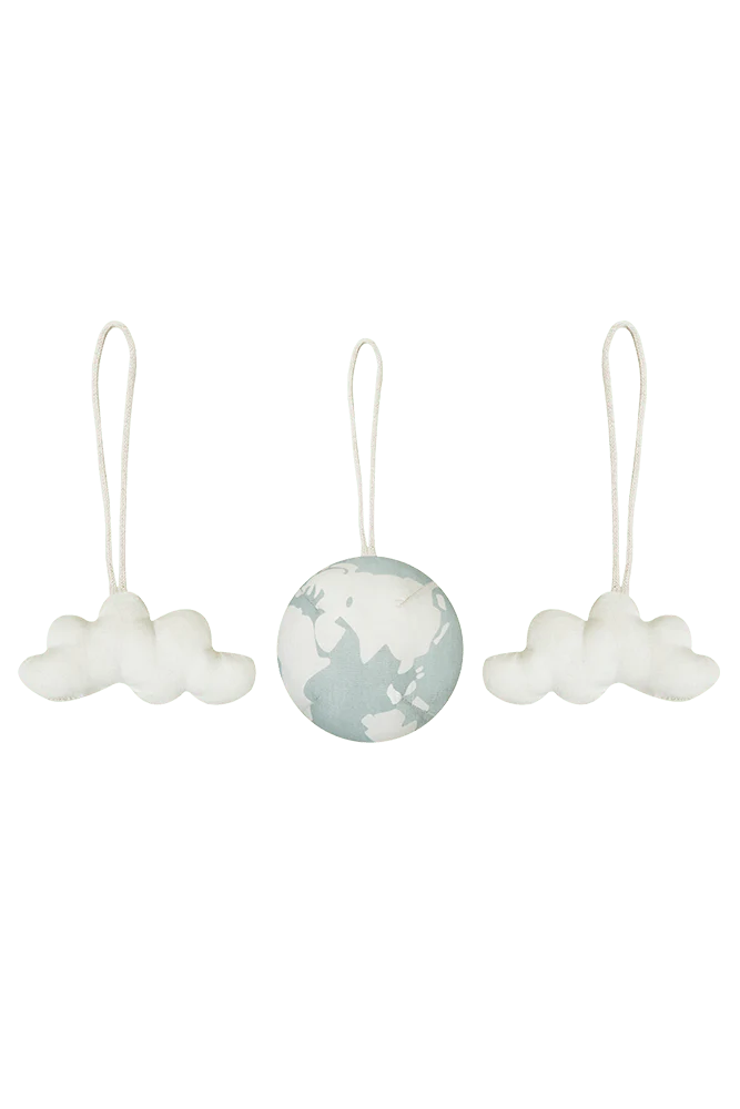 Lorena Canals Babygym Rattle Toy Hangers - World Ball (3-Pack)