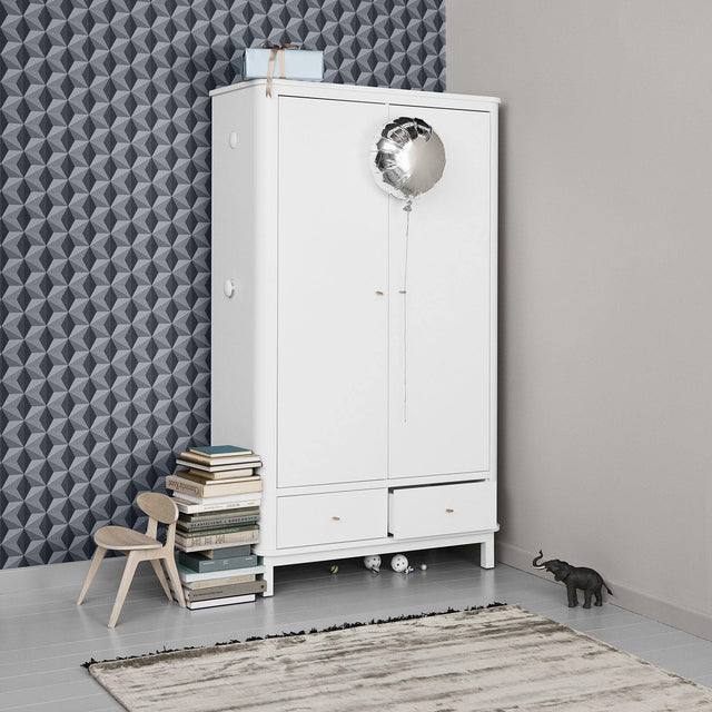 Oliver Furniture Wood Double Wardrobe - White