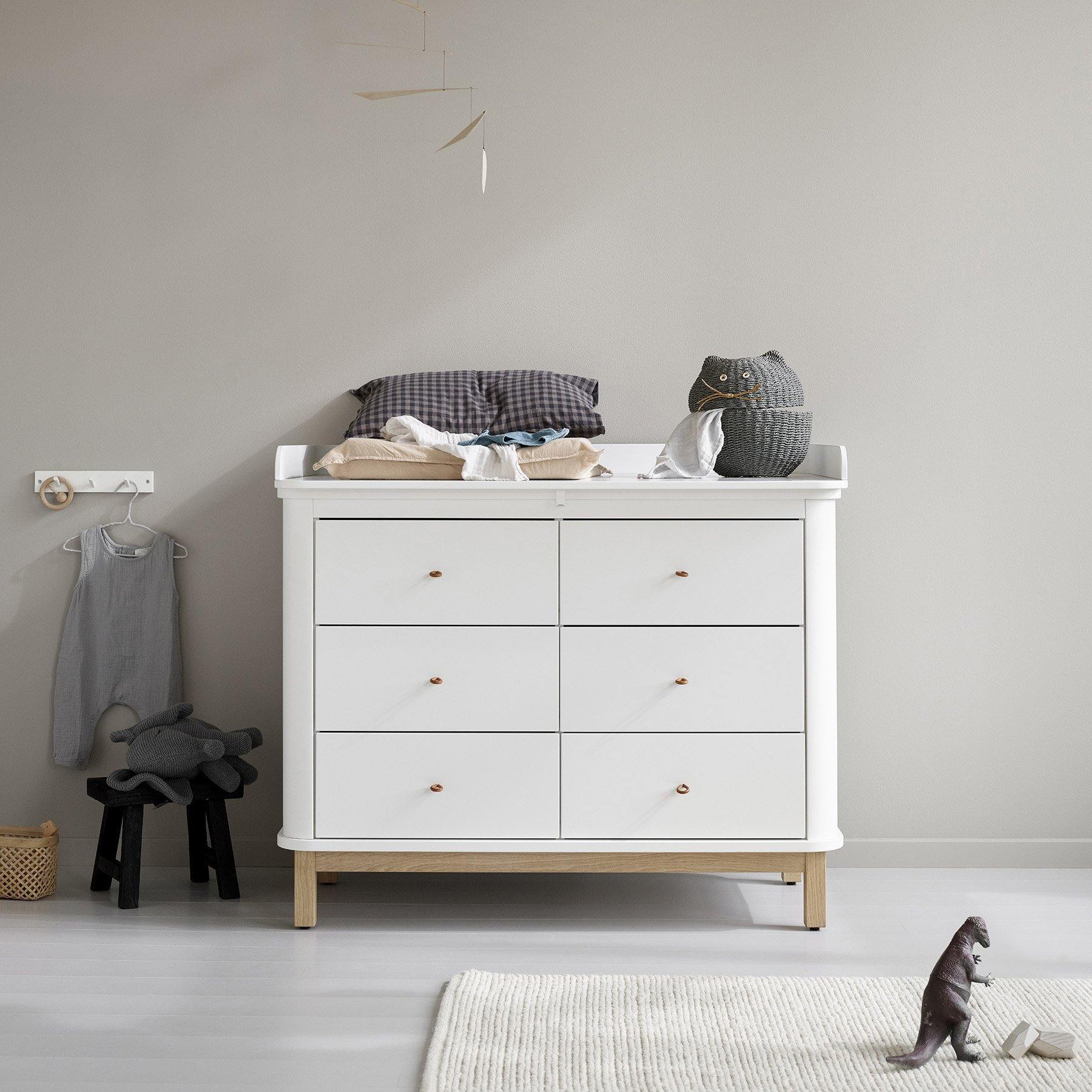 Oliver Furniture Wood Drawer Nursery Dresser White/Oak