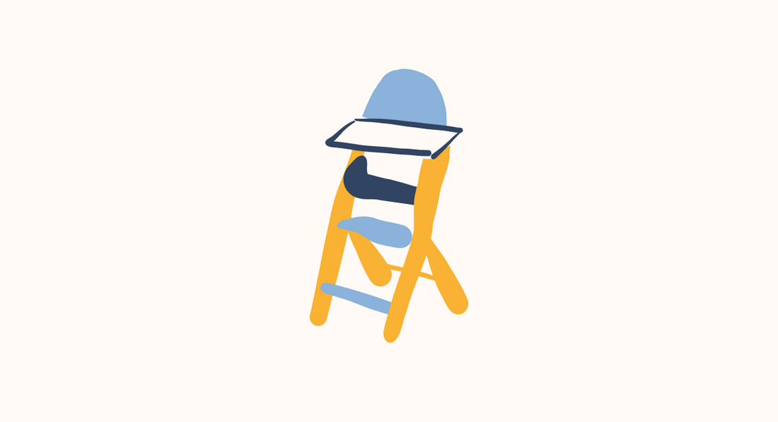 blue and yellow highchair